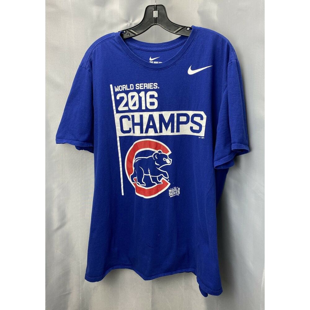 Chicago Cubs Shirt Mens 2XL Nike Blue MLB Baseball 2016 Champs XXL